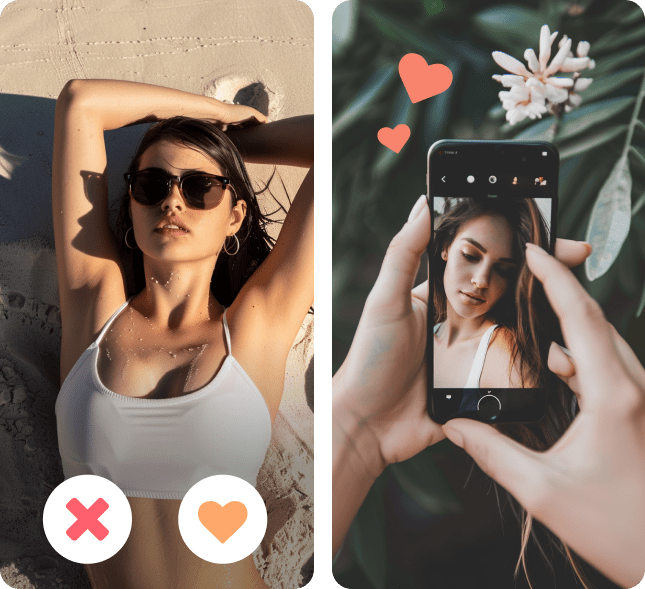 woman swipe