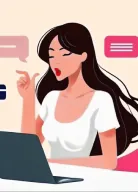 cartoon woman computer